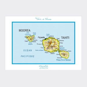 Alternatif, Poster carte Tahiti et Moorea