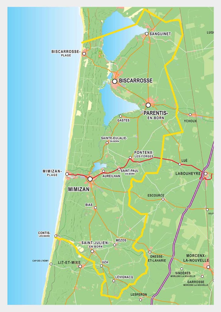 Poster Carte du Pays de born