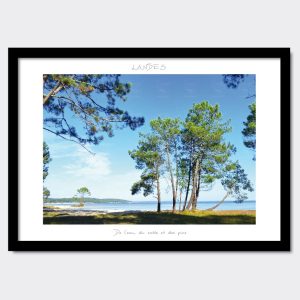 Cadre poster De l'eau, du sable et des pins