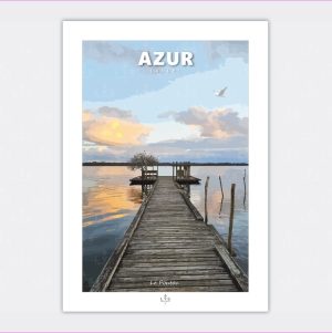 Affiche Poster Tourisme 40 Azur Le Ponton