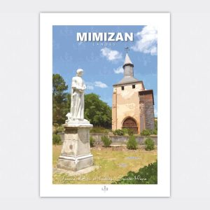Affiche Poster Tourisme 40 Landes Mimizan, Jeanne d'Arc et l'Abbaye Sainte-Marie