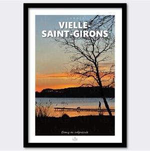 40 Vielle-St-Girons, étang au crépuscule.